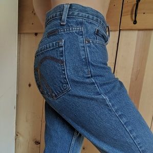 Vintage Mid Wash Short Length Mom Jeans 28W/28L